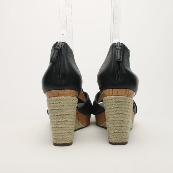 Cole Haan Crisscross Black Wedge Espadrille Sandle size 11B Like New - Picture 7 of 16
